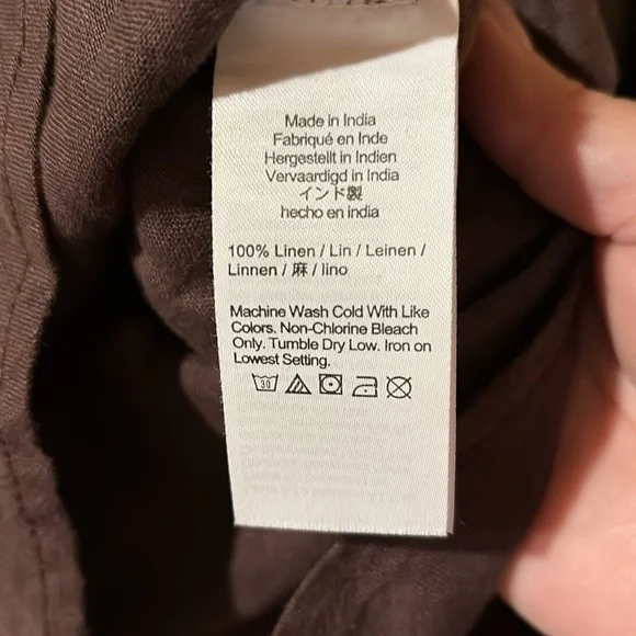 Baird McNutt Irish Linen for J. Crew dark brown shirt - Picture 4 of 7